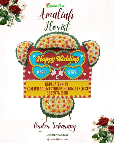 Karangan Papan Bunga Pernikahan di Plered